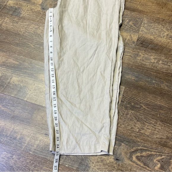 Quince 100% Linen Pants Womens Size XL Beige Pull On Elastic Cropped Tapered - Picture 9 of 11